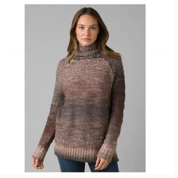 NWT Prana Autumn Rein Sweater XS Tunic Turtleneck Danish Blue Multi - Picture 2 of 6